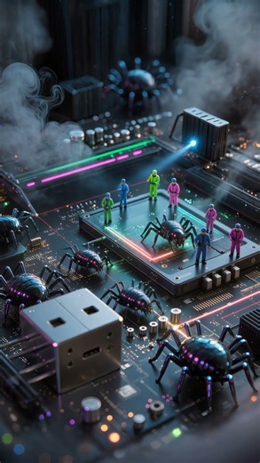 Tiny Engineers Fight a Computer Virus ⚡ | Miniature Tech Battle | AI Shorts