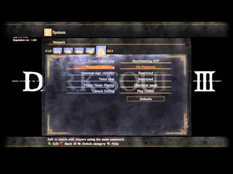 Main Menu / Options: Dark Souls 3