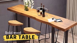 47.2" Long Narrow Bar Table, Rectangular Counter Height Pub Table with High Top for Bistro, Solid Wood Bar Height Tables Industrial Console Dining Tables for Entryway, Sofa, Coffee Shop, Small Space