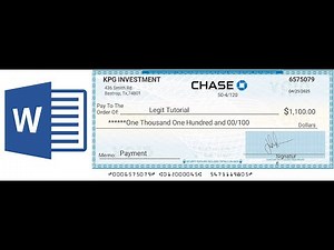 How to Build a Personal Check in Microsoft Word