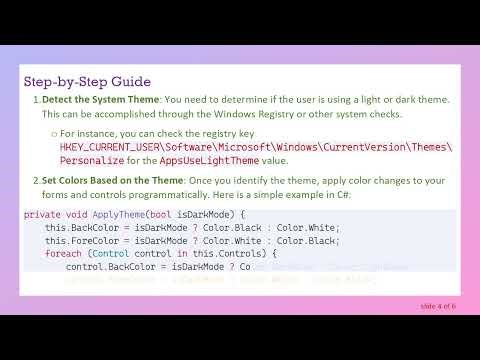 How to Ensure Your WinForms App Uses the System Theme in Windows 10