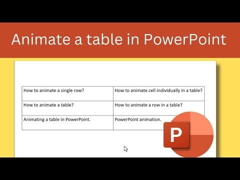 How to apply animation to a table in PowerPoint