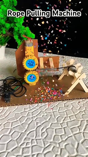 Rope Pulling Machine DIY || DC Motor Mechanism || Satisfying Rope Pull Test 🔥✨#experiment #dcmotor