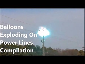 Balloons Exploding On Power Lines Compilation