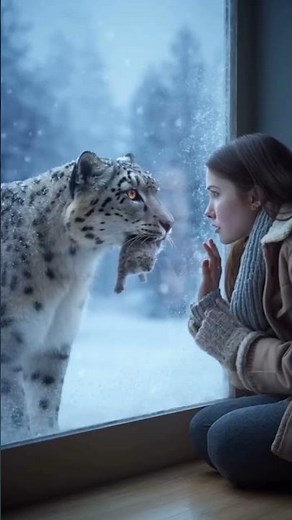 (نمر ثلجي أم تتوسل المساعدة عند بابي لإنقاذ صغيرها | إنقاذ غير معقول للحياة البرية)