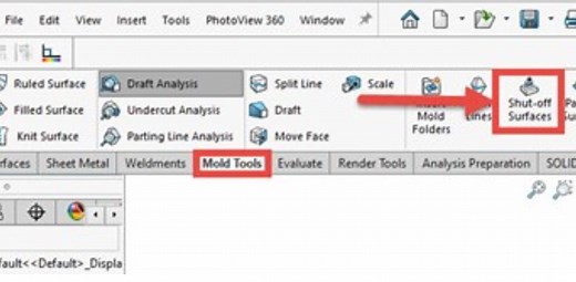 SOLIDWORKS Mold Tools - Shut Off Surfaces, Parting Surfaces, and Tooling Split | GoEngineer