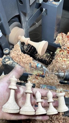 Chess making machine wood turning lathe #chess lathe