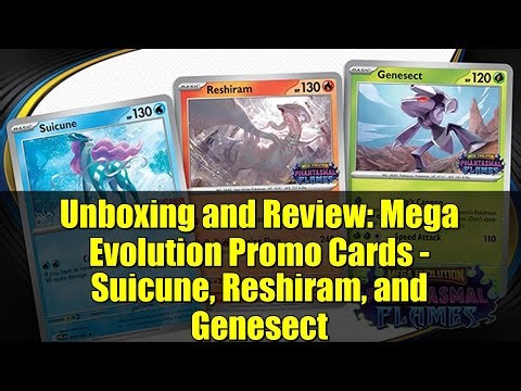 Unboxing and Review: Mega Evolution Promo Cards - Suicune, Reshiram, and Genesect