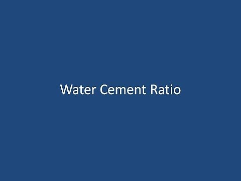 WATER CEMENT RATIO