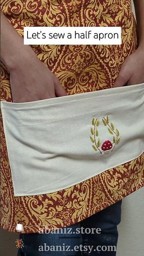 How to make a quick and easy half apron - sewing tutorial #sewingprojects #diy