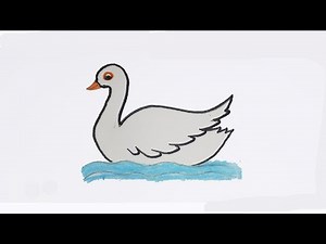 Duck drawing easy step by step | How to draw a simple duck