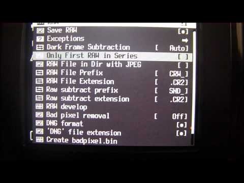 Canon Powershot SX40 HS tutorial: Step Twenty Three - Using CHDK to take RAW images.