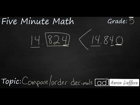 5th Grade Math Compare and Order Decimals