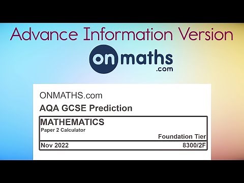 November 2022 RESIT Predicted Maths GCSE Paper 2 Calculator AQA (Foundation) Exam 8300/2F
