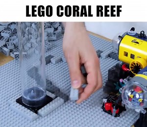 Watch this LEGO coral reef exploration scene come together! Created by Creative Brick Builds https://bit.ly/3umnbYO | Beyond the Brick
