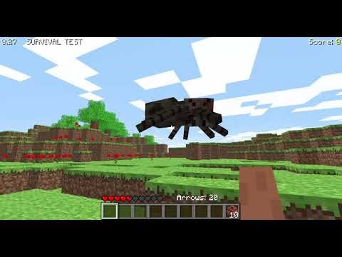 minecraft 0.27 SURVIVAL TEST + spider spinning around