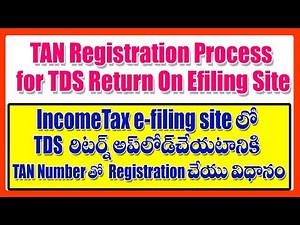 TAN Registration On Income Tax Site for TDS Return in Telugu