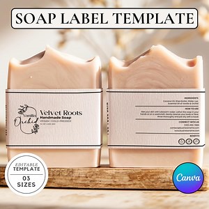 Editable Soap Label Template, Wrap Around Soap Label, Soap Label Canva Template, Printable DIY Modern Soap Wrapper, Soap Label Download - Etsy