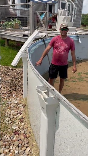 ABOVE GROUND POOL LINER CHANGE REMOVE STONE TO AVOID WALL COLLAPSE #shortvideos