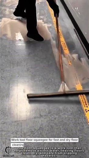 Work tool floor squeegee for fast and dry floor cleaning