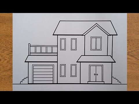 How to Draw a House for Beginners || Easy House Drawing