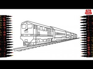 Cara Menggambar dan Mewarnai Kereta Api Mainan untuk Anak