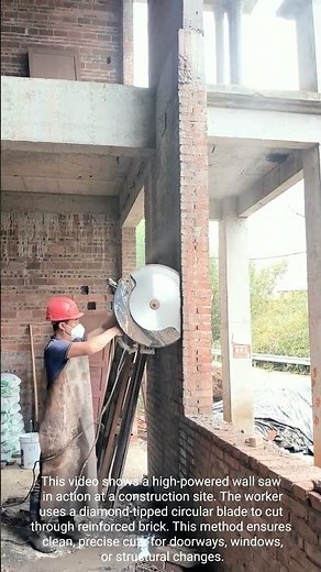 Cutting Brick Wall Made Easy: Heavy Duty Wall Saw at Work!