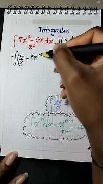 Integral de ∫(7x²-5x)/x³dx | Reglas básicas de integración | La Prof Lina M3