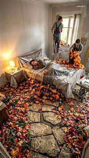 🍁🪨 Maple Leaf Pathway Epoxy Floor ✨ #MapleLeaf #epoxyfloor