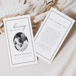 Elegant Funeral Prayer Card Template: Canva Printable, Celebration of Life, Instant Download - Etsy