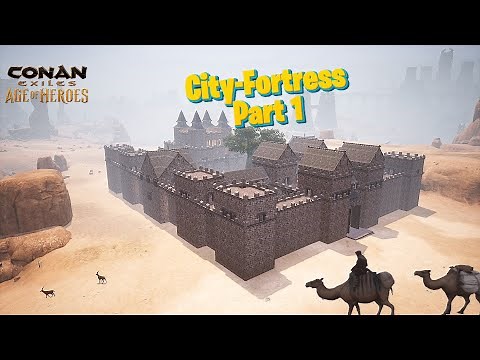 Conan Exiles, building City Fortress, Part 1 | Speed Build | Functional base for a New chapter