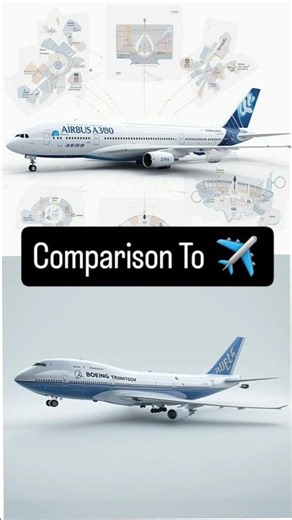 Difference Between Airbus A380 And Boeing 747 #shorts #difference #airbusa380 #boeing747
