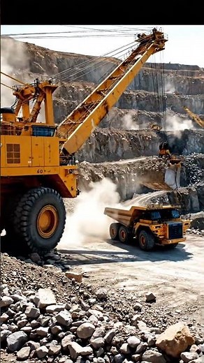 Giant Machines in Action: Epic Open Pit Mining Operations! 🚧