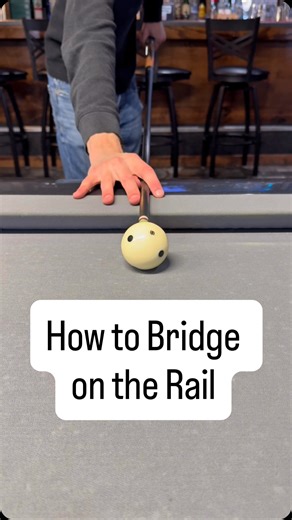 Traveling Pool Hustler 🎱 on Instagram: "How to bridge on the rail! Here is a step by step guide on how to do a rail bridge! This will make it easy when you are shooting by the rail! #billiards #pooltips"