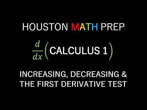 First Derivative Test Increasing Decreasing Functions (Calculus 1)