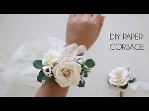 DIY Paper Flower Corsage (how to make corsage for homecoming, prom, crafts)
