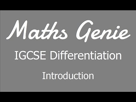 IGCSE Differentiation 1 - Introduction