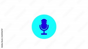 microphone Icon of nice animated for your videos easy to use with Transparent Background
