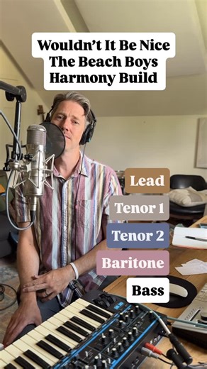 Chris Cron on Instagram: "Wouldn’t It Be Nice - The Beach Boys Harmony Build I’ve sung this song soooo many times now, and still that minor six to Major flat seven chord shift gets me. What an amazingly simple/complex pop song. Performed live in my studio. Sung into a WA47 mic, into an Apollo Twin into Logic Pro X. #howto #soundlike #thebeachboys #beachboys #harmony"