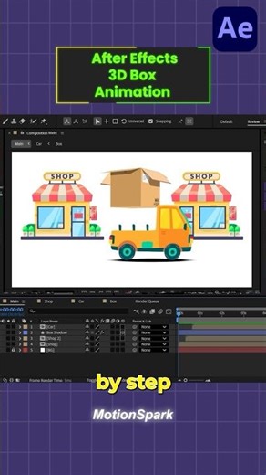 After Effects Box Animation In Tutorial Youtube Channel. #aftereffects #tutorial #shorts