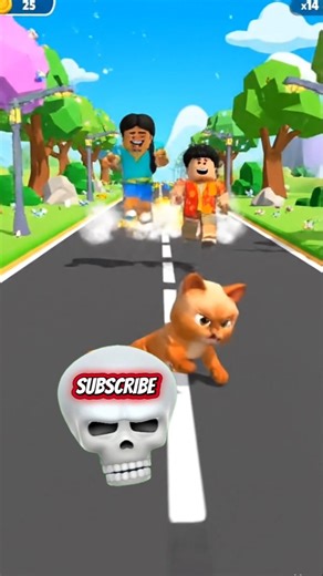 Cat Chasing Roblox on the Road #cat #catmoments #roblox