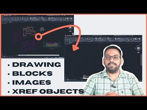 Copy object from one drawing to another in AutoCAD including drawing, blocks and images