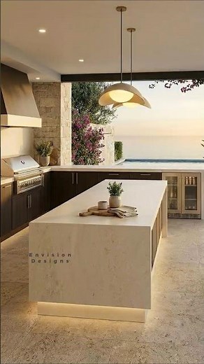 Alfresco Kitchen with STUNNING Views🔥#beforeandafter 🌿#alfresco #kitchenreno #outdoorkitchen