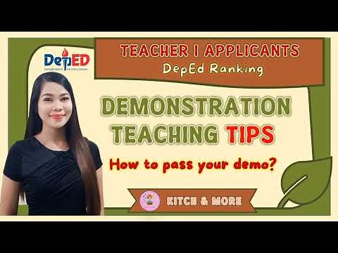 Demonstration Teaching Tips and Reminders for Teacher I Applicants