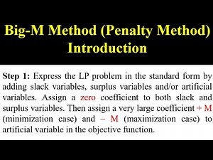 Big M Method : A simple Introduction #bigmmethod #bigM