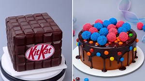 Giant KitKat block cake & candy drip choco party