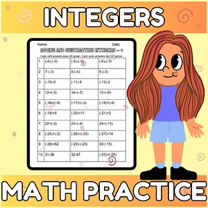Adding and Subtracting Positive and Negative Integers #3 Quiz Assessment Test