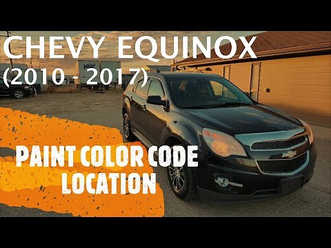 Chevrolet Equinox - EXTERIOR PAINT COLOR CODE LOCATION (2010 - 2017)