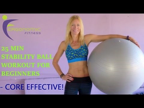 STABILITY BALL WORKOUT FOR BEGINNERS! - 25 Minutes