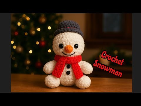 Adorable Crochet Snowman Tutorial ❄️ Perfect for Holiday Decor! ⛄ | Easy Christmas DIY